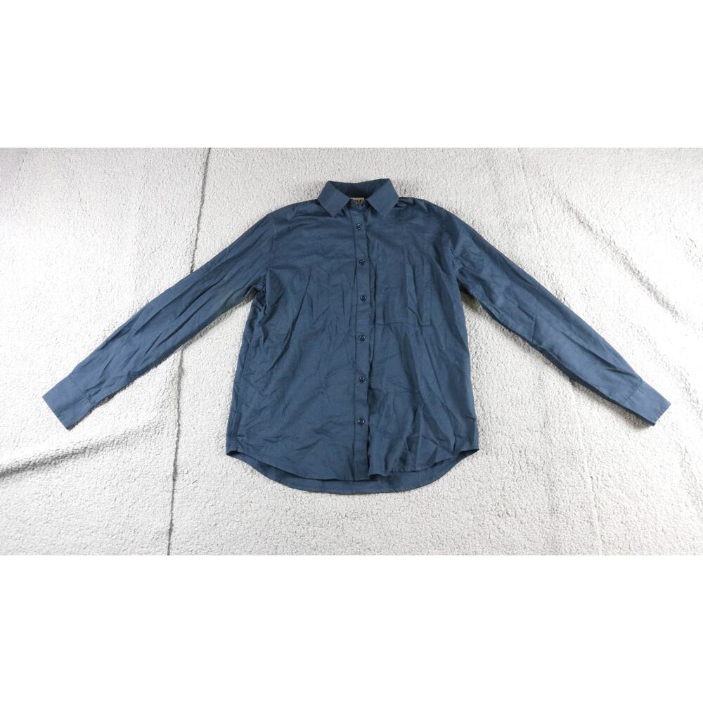 Pact Organic Womens Shirt Medium Green Button Down Cotton Long Sleeve